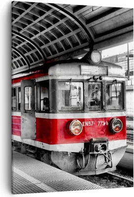 Produktbild von Bild auf Leinwand - Leinwandbild - Einteilig - Bahn Bahnhof Zug Transport - 50x70cm - Wand Bild - Wanddeko - Wandbilder - Leinwanddruck - Wanddekoration - Leinwand bilder - Wandbild - PA50x70-2558