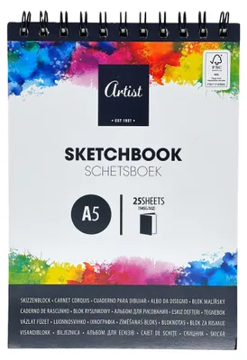 Zeichenblock A5, 145 g/m², Spiralbindung, Skizzenpapier