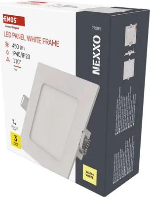 LED podhledové svítidlo NEXXO bílé, 12 x 12 cm, 7 W, teplá bílá