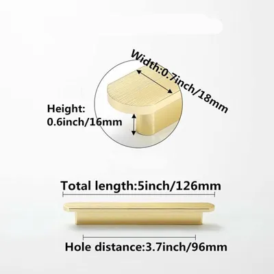 6 Stück Goldene Küchenmöbelknöpfe 96mm - Türgriffe für Küche, Schrank und Badezimmer