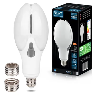 Obrázek produktu pro MasterLED, LED žárovka s vysokým výkonem, patice E27, adaptér E40, 40 W, 4800 lm, neutrální bílá