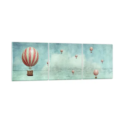 Produktbild von Bilder auf glas - Baloons Phantasie Illustration Fantasie - 90x30cm - Glasbilder - Wandbilder - Kunstdruck - Wanddekoration aus Glas - Glas Bilder - Wandbild auf Glas - GCA90x30-3065