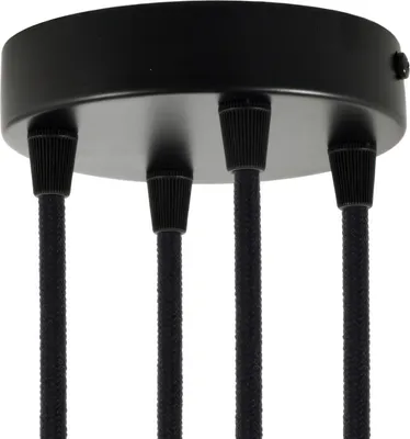 Immagine prodotto di Creative-Cables Kit rosone cilindrico in Metallo a 4 Fori - Conico, Nero