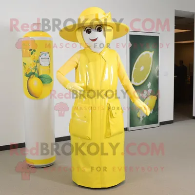 Obrázek produktu pro Citronově REDBROKOLY žlutá soda může maskotovat postavu kostýmu oblečenou v pouzdrových šatech a čepicích
