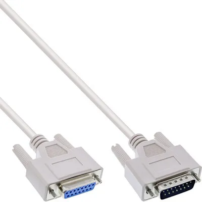 Produktbild von InLine® Joystickverlängerung, 15pol Stecker / Buchse, 10m, vergossen