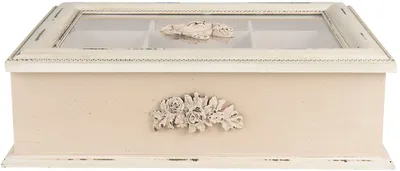 Produktbild von Clayre & Eef čajová dóza 6 priehradiek pestrofarebná 32x26x9 cm vintage štýl