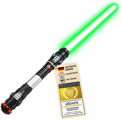 Produktbild von LED Lichtschwert Grün mit Sound & Vibration – Leuchtendes Spielzeugschwert für Kinder & Erwachsene, Cosplay & Fasching Kostüm Zubehör