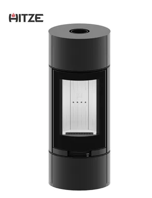 Produktbild von Hitze Charuto - Freistehender runder Kamin mit gebogenem Dekorglas 8,5 kW