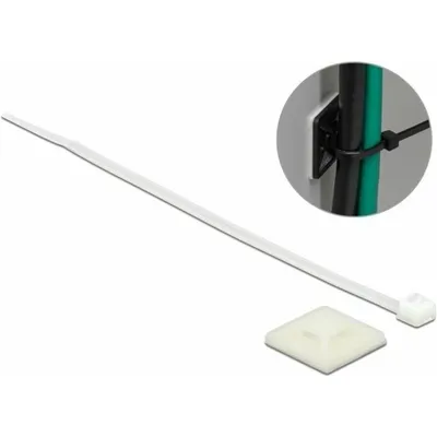 Produktbild von DeLOCK Kabelbinder - Weiß - 10 / - Kabelbinderbefestigung - 25 mm Länge - Acrylnitril-Butadien-Styrol (ABS)