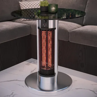 Produktbild von MARA | Glas Tisch Heiz Strahler | Ø 60 cm | 800 & 1600W | Infrarot / Elektro | 2 Heizstufen | Heiztisch, Tisch mit Heizung, Beheizter Tisch