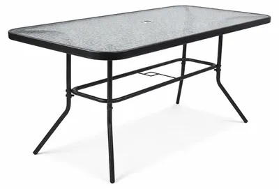 Image de Table de jardin en verre et métal | Table à manger | Dimensions env. H. 70 x W. 110 x D. 55 cm | Anthracite | Table de balcon Meubles de jardin 110x55