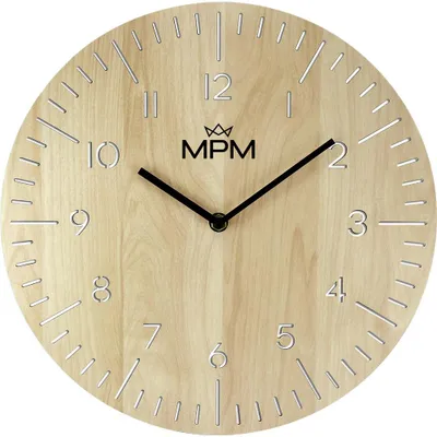 Produktbild von MPM-Quality Lines Wanduhr Holz lautlos Naturbelassen 30 cm