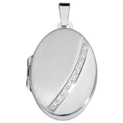 Produktbild von Basic Silber SL02 Damen Anhänger Medaillon Silber Zirkonia Weiß