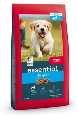 Productafbeelding van MERA Essential Junior, 2 kg droogvoer voor puppy's, met een hoog gehalte aan omega-3 en omega-6 vetzuren