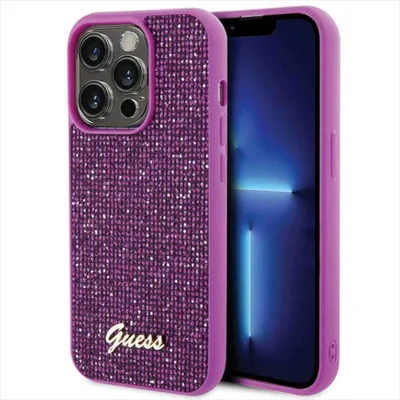 Produktbild von Guess Apple iPhone 15 Pro Schutzhülle Hülle Cover Tasche Disco Metal Script Lila