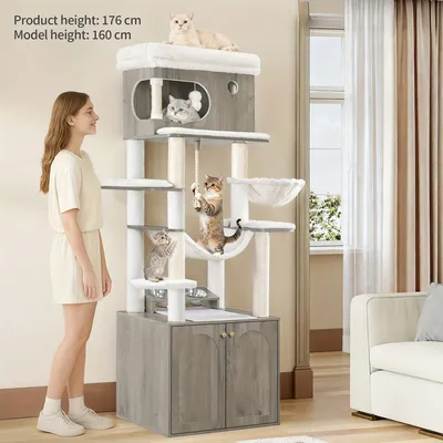Produktbild von Kratzbaum – Katzenbaum – Katzenhaus – Kratzmöbel – Katzenkorb – 176 cm hoch