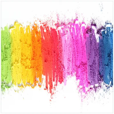 Produktbild von Wallario Möbeldesign -  Glasplatte, Schutzplatte mit Motiv - geeignet für Ikea Lack Tisch, Größe: 55 x 55 cm, Motiv: Regenbogenstreifen auf weißem Hintergrund - Bunter Anstrich