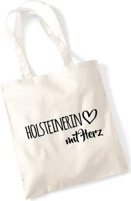 Produktbild von Huuraa Jutebeutel Holsteinerin mit Herz 10 Liter Natural Baumwolle Tasche Geschenkidee