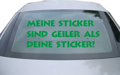 Produktbild von Indigos UG - Aufkleber Heckscheibe & Motorklappe DE2914 - grün - 600x227 mm - Meine Sticker sind geiler - Auto Scheiben Fenster Heckklappe Tuning Racing JDM - Die cut