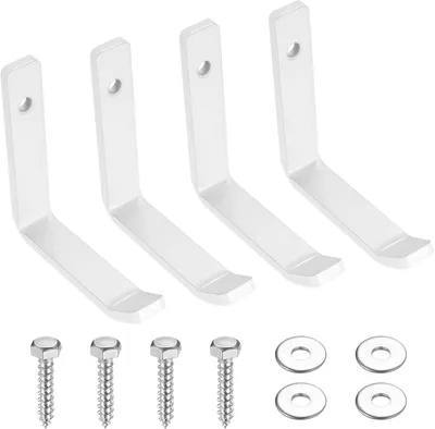 Immagine prodotto di 4 ganci a J, robusti, Acciaio al carbonio, di colore bianco, ideali per garage e giardino