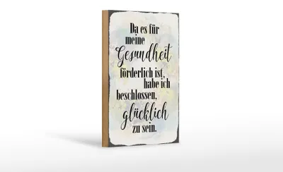 Produktbild von Holzschild Spruch 12x18cm Gesundheit glücklich sein