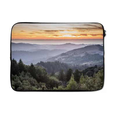 Produktbild von MuchoWow® Laptop Hülle 13 Zoll Berge - Sonne - Wald - Landschaft Laptoptasche - Laptophülle - Sleeve - Rundumschutz