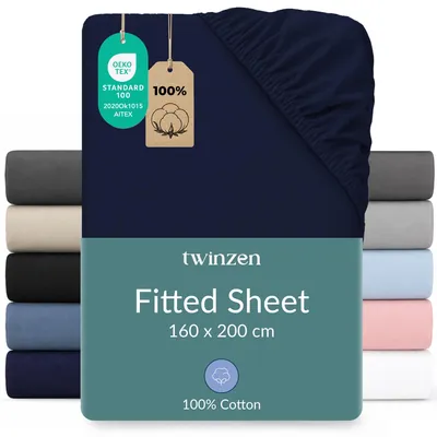 Obrázok produktu pre Priestorová prikrývka 160 x 200 cm, vyrobená zo 100% bavlnatej žerze, tmavomodrej farby