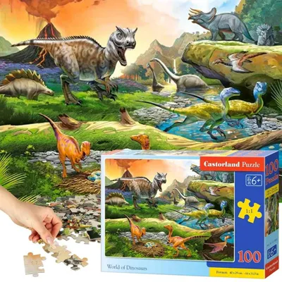 Zdjęcie produktu dla Castorland Puzzle 100 Elementów - Świat Dinozaurów - Dla Dzieci +6 Lat