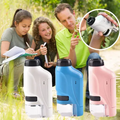 Obrázek produktu pro Přenosný mikroskop pro děti, kapesní vědecká hračka, vzdělávací sada, dárek pro děti, narozeniny, Vánoce