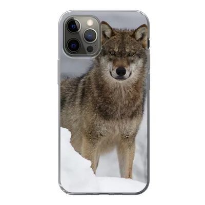 Produktbild von MuchoWow® Handyhülle Schutzhülle Hülle für iPhone 13 Pro Wolf - Schnee - Tiere Silikon Softcase Handy Hülle - Handy-Tasche