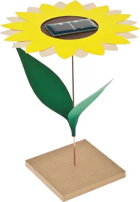 Produktbild von matches21 Solar-Sonnenblume Bausatz f. Kinder Werkset Bastelset ab 9 Jahren