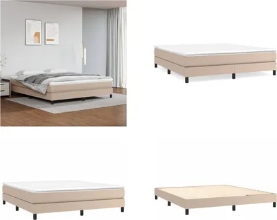 Produktbild von vidaXL Boxspringbett Cappuccino Braun 160x200 cm Kunstleder - Boxspringbett - Boxspringbetten - Bett - Schlafzimmermöbel