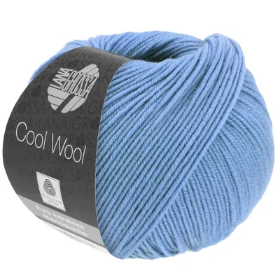Produktbild von Lana Grossa COOL WOOL 50 g pflegeleichtes Strickgarn aus extrafeiner Wolle 95 Farben Farbe 463 - Kornblume