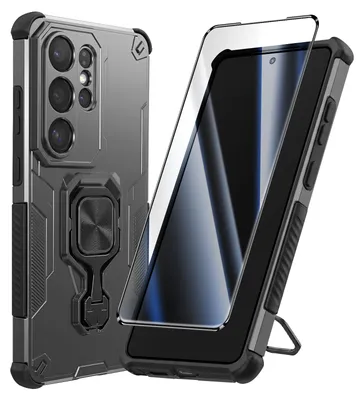 Produktbild von Avizar, Hülle Galaxy S26 Ultra mit 360° Magnetring und Panzerglas, Grau