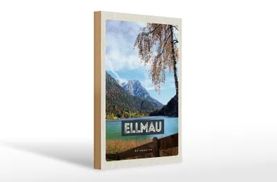 Produktbild von Holzschild Reise 20x30cm Ellmau Österreich Berge See Natur