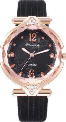 Produktbild von Hattie Damenarmbanduhr – Elegante schwarze Uhr für jeden Anlass KP12399