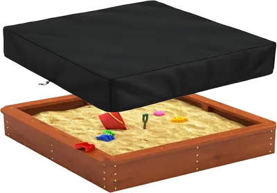 Imagen del producto de Cubierta impermeable para arenero, de 160x160 cm, con cordón de ajuste, para uso en el jardín