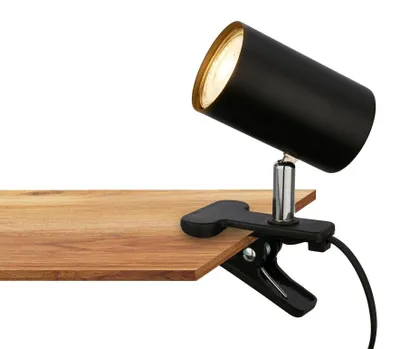 Obrázek produktu pro Stolní lampa Briloner Klem, otočná, upínatelná, kabelový spínač, zásuvkový provoz, černá, 16,5 x 6,5 x 12 cm