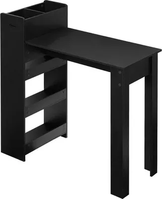 Produktbild von Famanu Kücheninsel Mobiles Küchenblock mit Arbeitsfläche - Schwarz 110x120x51 cm