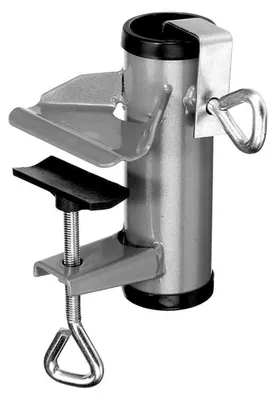 Immagine prodotto di Supporto per ombrellone da balcone, argento, clip robusta, antiscottatura