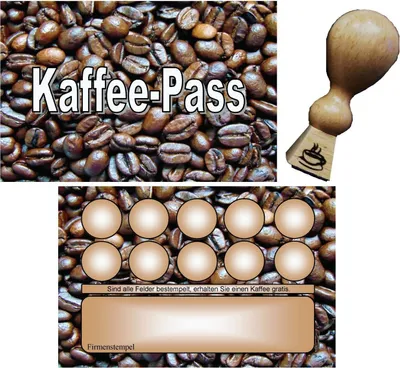 Produktbild von 350 Bonuskarten Treuekarten Rabattkarten Kaffeepass Stempel Café Backshop Bäckerei Kaffee Stempel 350BKK5S