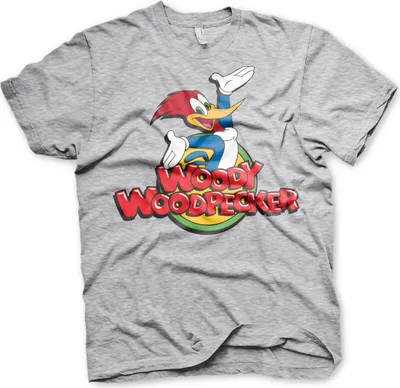 Produktbild von Woody Woodpecker Classic Logo T-Shirt - Large - Heather-Grey