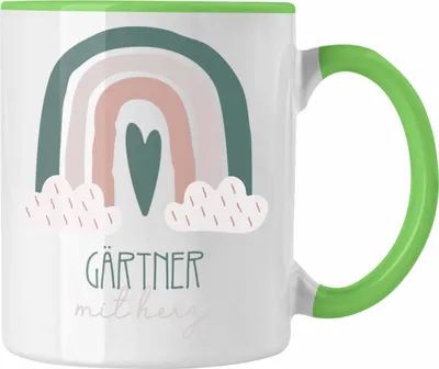 Produktbild von Trendation - Gärtner Tasse Geschenk Danke Kaffeetassse Geschenkidee für Gärtner mit Herz Spruch (Grün)