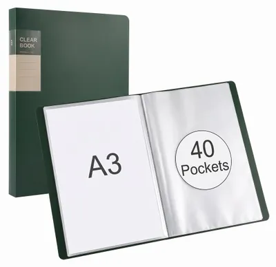 A3 Kunstportfolio mit 40 transparenten Einsteckhüllen