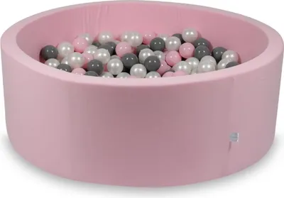 Obrázek produktu pro Suchý bazén, pudrově růžový, 110x40, s 500 koulemi: Perleťová, šedá, světle růžová