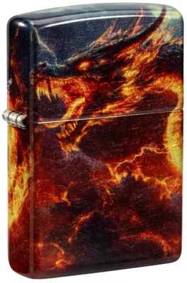 Produktbild von Benzinfeuerzeug Zippo Fire Dragon 60007924, Tumbled Brass, winddicht
