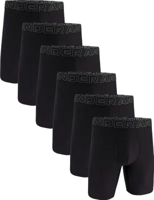 Produktbild von UNDER ARMOUR Herren Boxershorts, 6er Pack - Performance Tech Long Boxer Solid 9 in, Stretch, einfarbig Schwarz L
