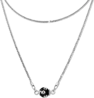 Produktbild von SilberDream Halskette 45cm 925 Silber Schmuck Kugel silber schwarz SDK23945S