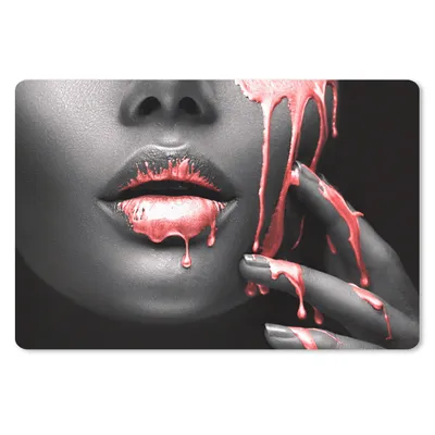 Produktbild von MuchoWow® Mauspad Mousepad Lippen - Rot - Schwarz 27x18 cm - Mousepads - Maus Mat - Pad - Mausunterlage - Büroartikel - Desk Matten