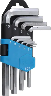 Obrázek produktu pro BGS Sada šestihranných klíčů, šestihran 1,5-10 mm 9 ks - 807
